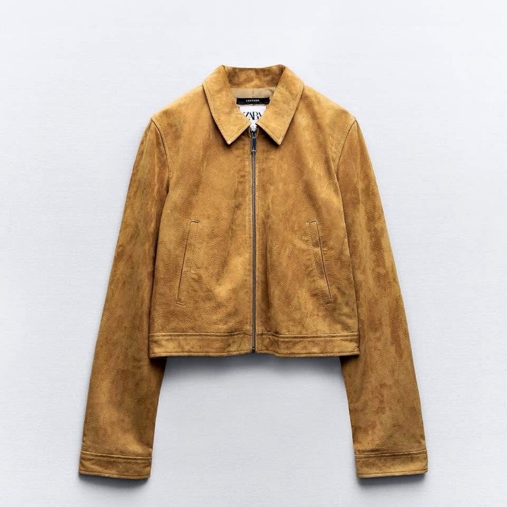 Zara Camel Leather Jacket